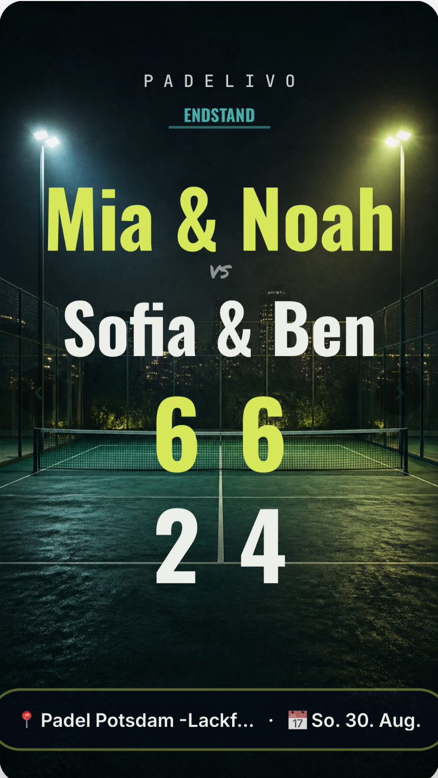 Padelivo Match-Card – Night Match